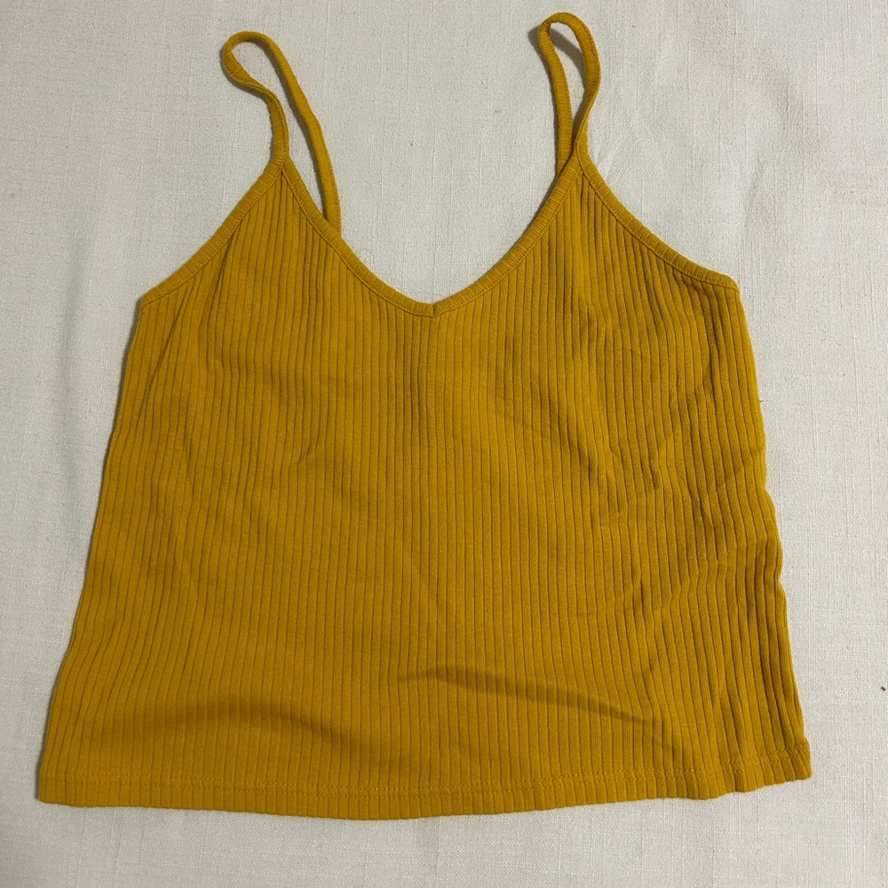 Topshop Yellow Ribbed Top